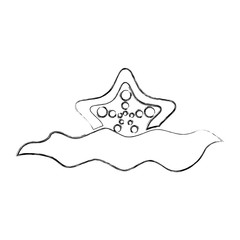 Poster - starfish in water icon vector illustration design