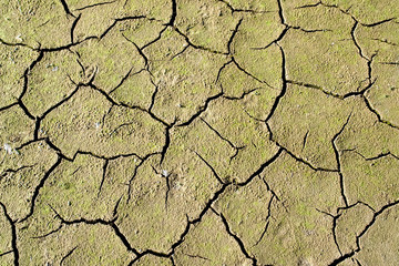 Dry cracked earth as background or texture