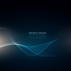 digital particles wave mesh technology background