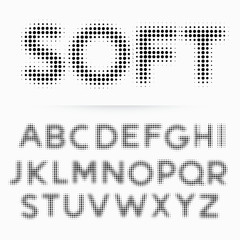 Wall Mural - soft alphabet font made in halftone style