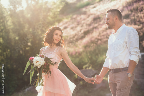 Beautiful Wedding In Nature Dress In Boho Style Hairstyle For