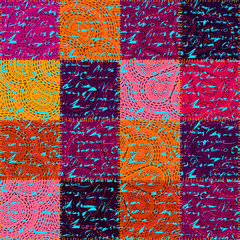 Poster - Vector seamless ethnic pattern in indian patchwork  style