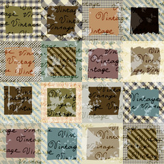 Poster - Seamless background pattern. Grunge pattern with a Vintage lettering.