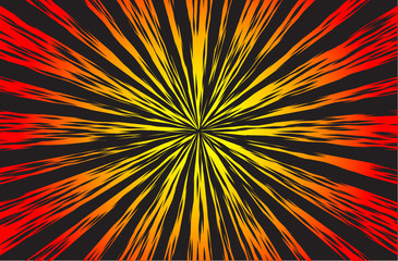 Wall Mural - Hyper Speed Warp Sun Rays or Explosion Boom for Comic Books Radial Background Vector