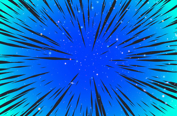 Wall Mural - Hyper Speed Warp Sun Rays or Explosion Boom for Comic Books Radial Background Vector