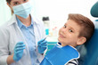 © Africa Studio - Dentist examining little boy's teeth in clinic
