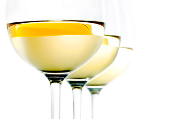 Wall Mural - White wine in glasses