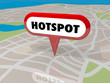Hotspot Popular Area Internet Wireless Wifi Connection Map Pin 3d Illustration