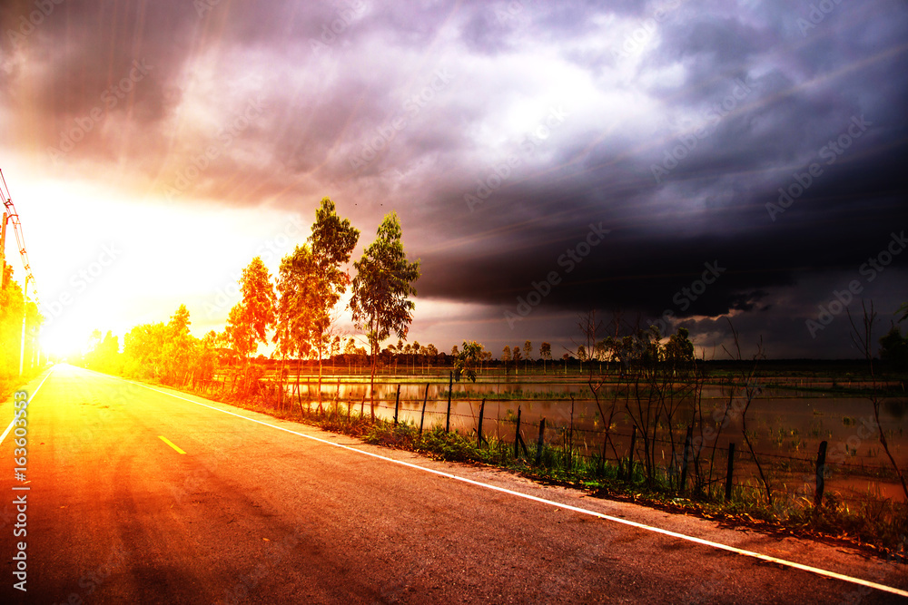 Light at the destination of the route