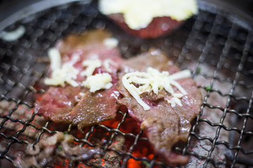 Wall Mural - meat and beef for Bar B Que  grill - selective focus