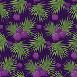 Acai berries vector seamless pattern