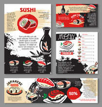 Japanese Seafood Restaurant Sushi Menu Template