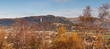 Panoramic view of Stirling at autumn with the Wallace Monument at the distance.
