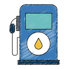 Sticker - gas station pump icon vector illustration design