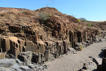 Organ Pipes Rock Formations In Damaraland, Namibia.