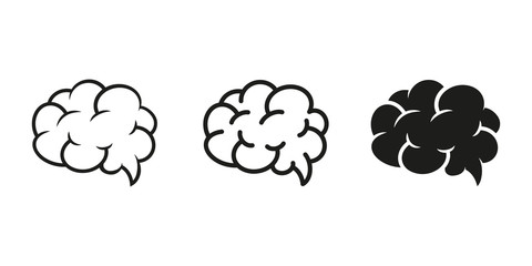Fototapete - Set of brain icons. Vector