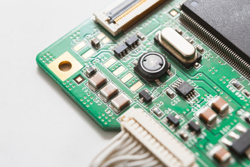 Aufkleber - Computer motherboard components close up