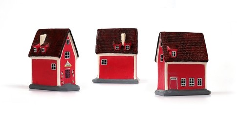 Wall Mural - Ceramic Souvenir from the Baltic states with the image of the famous old houses