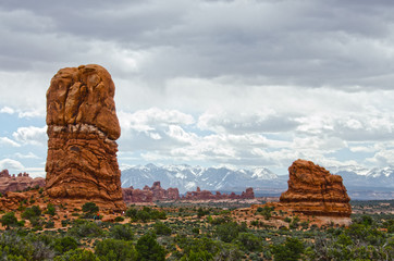 Wall Mural - The Windows at Arches and La Sal Mountains Beyond