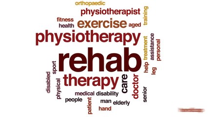 Sticker - Rehab animated word cloud, text design animation.