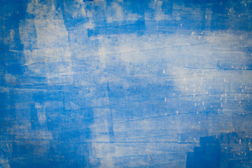  Abstract blue canvas with spots background. Painted sheet metal