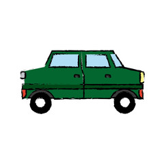 Sticker - green car sedan cartoon vehicle transport