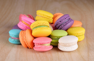 Fresh french colourful macaroons or macarons