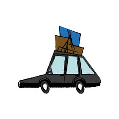 Poster - car vehicle transport with luggage on roof