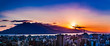 桜島・錦江湾と鹿児島の夜明けの風景
