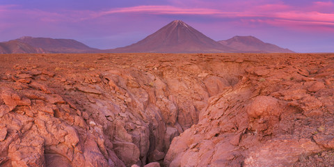 Wall Mural - Volcan Licancabur in the Atacama Desert, Chile at sunset