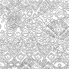 Wall Mural - Ethnic bohemian arabesque pattern. Zigzag geometric retro abstract print. Tribal boho background vector illustration