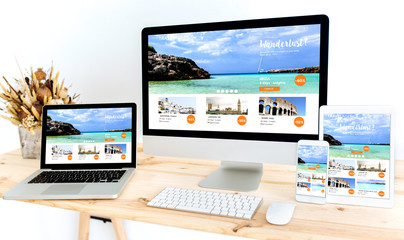devices on desktop wanderlust