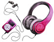 Watercolor headphones and mp3 player