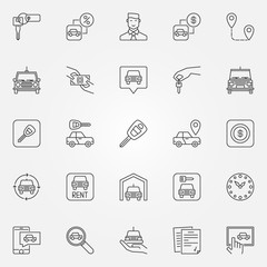 Poster - Rent a car icons set