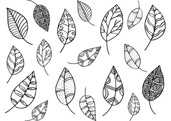 Leafs pattern in  doodle style