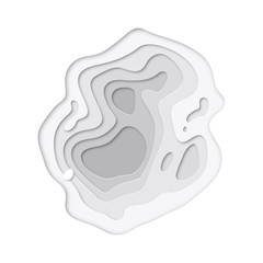 Aufkleber - Papercut layers of paper cut vector topography art background texture website template
