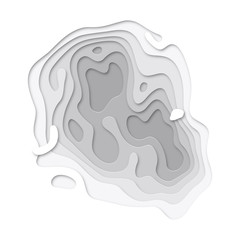 Aufkleber - Paper cut layers of topography paper cut vector art background texture website template