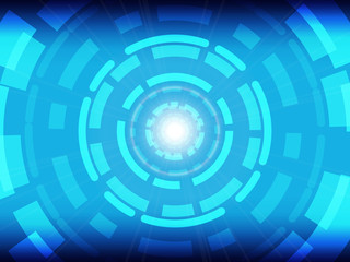 Wall Mural - abstract blue circle technology concept background. vector illustration tech circle and technology b