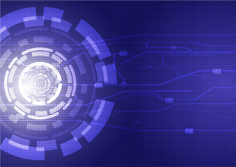 Wall Mural - abstract blue circle technology concept background. vector illustration tech circle and technology b