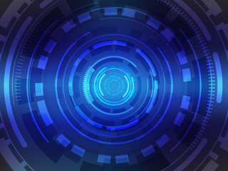 Wall Mural - abstract blue circle technology concept background. vector illustration tech circle and technology b