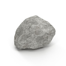 Stone Isolated On White. 3D Illustration, Clipping Path