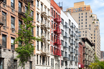 Wall Mural - Block of colorful old apartment buildings in the East Village of Manhattan New York City