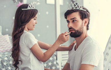 Wall Mural - Dad and daughter