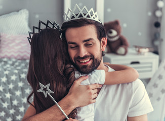 Wall Mural - Dad and daughter