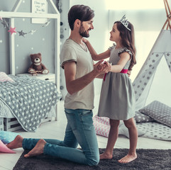 Wall Mural - Dad and daughter