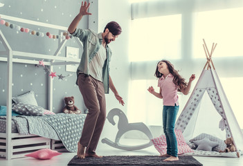 Wall Mural - Dad and daughter