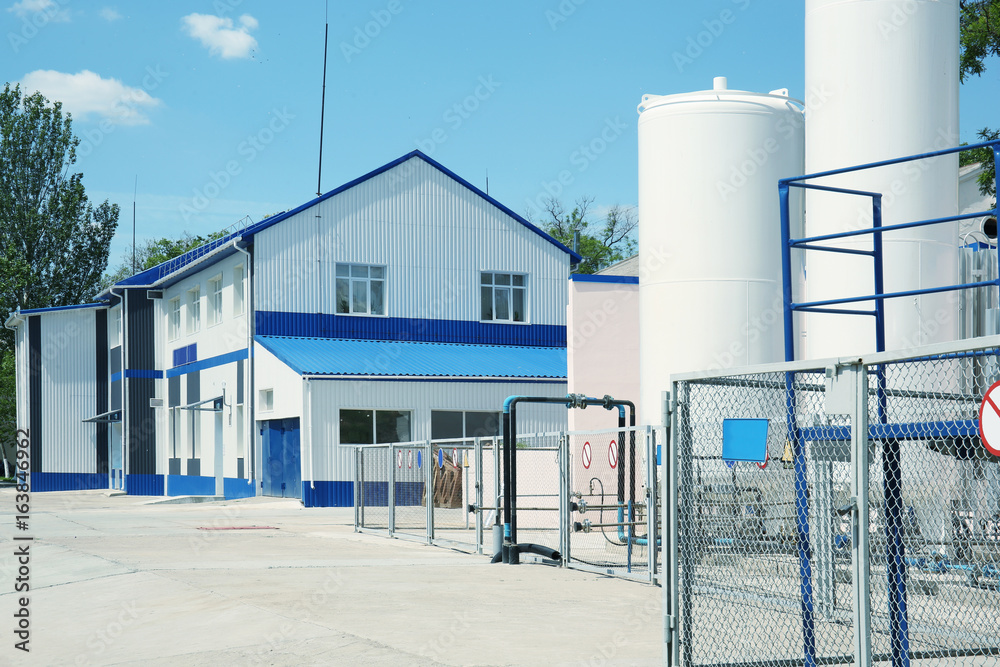 View of production facility on sunny day