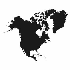 Wall Mural - North America map. Monochrome North America icon