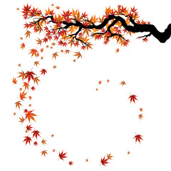 Wall Mural - fall leaves card