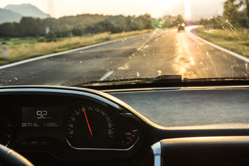 Schlechte Sicht beim Autofahren